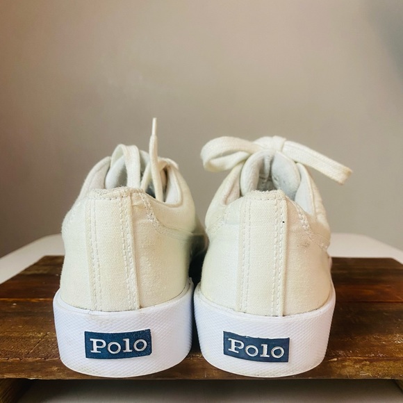 Ralph Lauren Polo  Shoes White Canvas Sz 7.5B - Picture 5 of 9